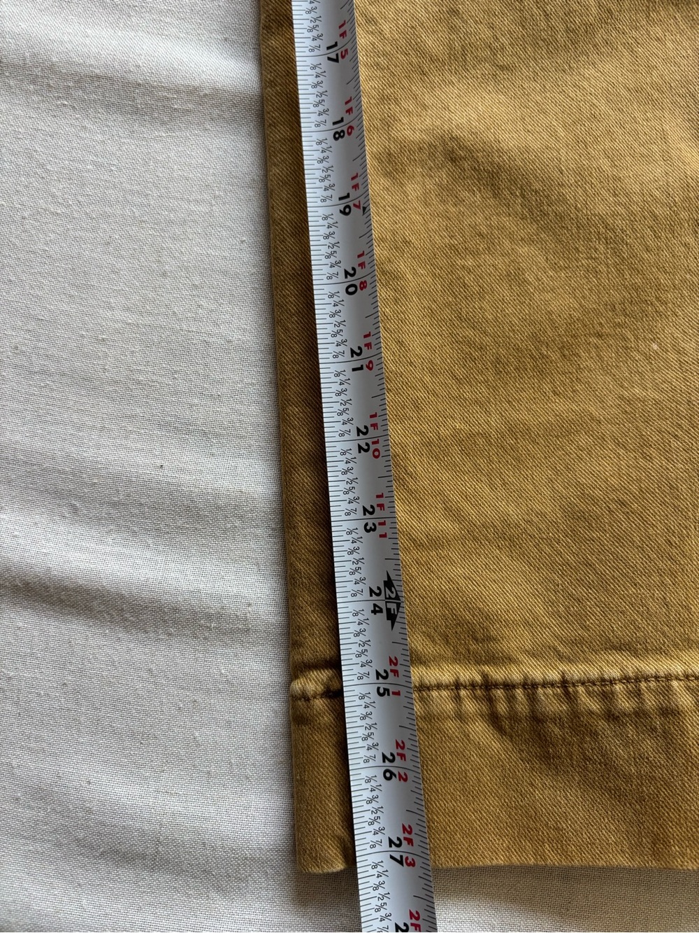 Lou & Grey High Rise Slim Wide Leg Pants Mustard Stretch Casual Size 28 - Picture 8 of 10